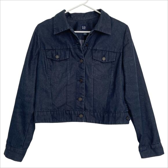GAP Vintage Y2K 2001 Perfect Condition Dark Wash Denim Jacket Size L - Picture 1 of 7